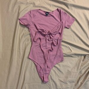 Wild Fable Pink Ribbed Bodysuit